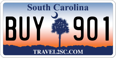 SC license plate BUY901