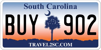 SC license plate BUY902