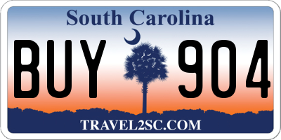 SC license plate BUY904