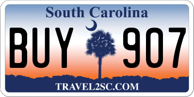 SC license plate BUY907