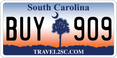 SC license plate BUY909