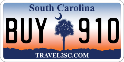 SC license plate BUY910