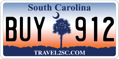 SC license plate BUY912