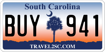 SC license plate BUY941