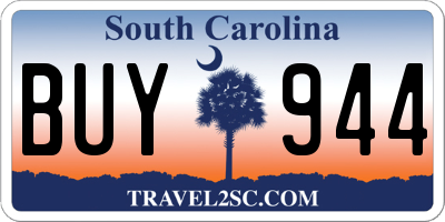 SC license plate BUY944