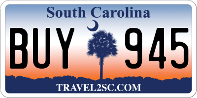 SC license plate BUY945
