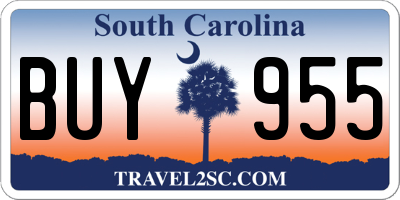 SC license plate BUY955