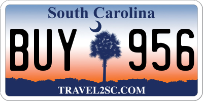 SC license plate BUY956