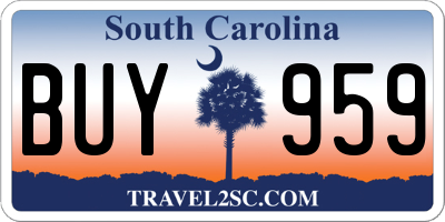 SC license plate BUY959