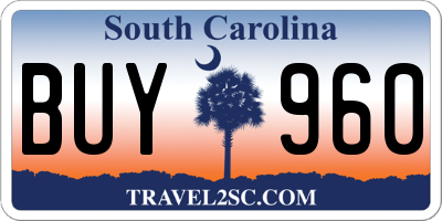 SC license plate BUY960