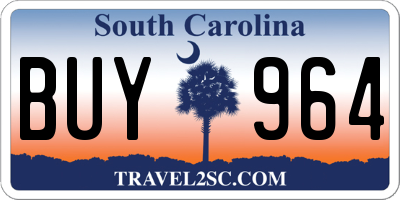 SC license plate BUY964