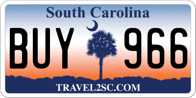SC license plate BUY966