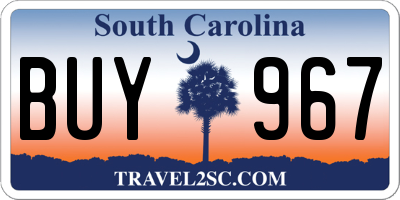 SC license plate BUY967