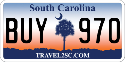 SC license plate BUY970