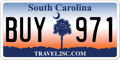 SC license plate BUY971