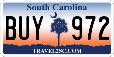 SC license plate BUY972