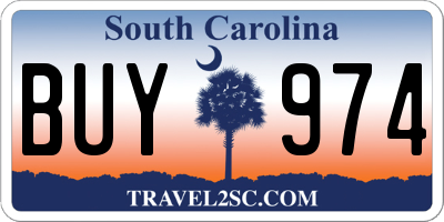 SC license plate BUY974