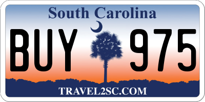 SC license plate BUY975