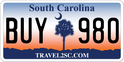 SC license plate BUY980