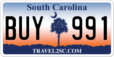 SC license plate BUY991