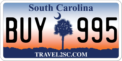 SC license plate BUY995