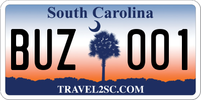 SC license plate BUZ001