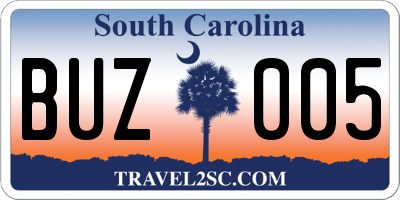 SC license plate BUZ005