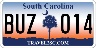 SC license plate BUZ014