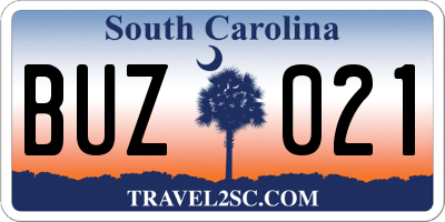 SC license plate BUZ021