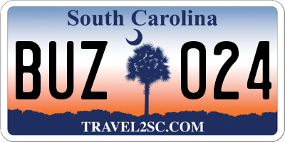SC license plate BUZ024