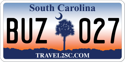 SC license plate BUZ027