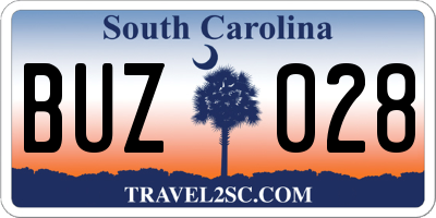 SC license plate BUZ028