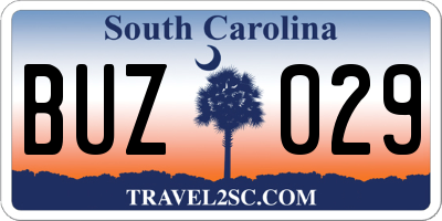 SC license plate BUZ029
