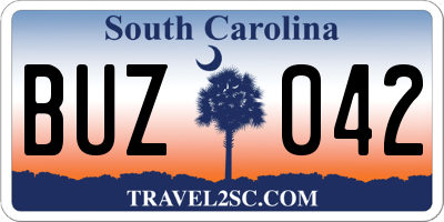 SC license plate BUZ042