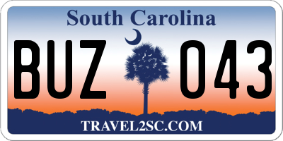 SC license plate BUZ043