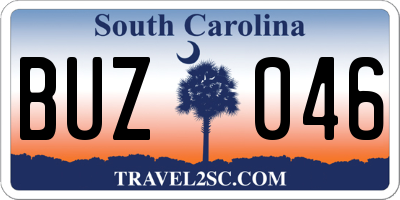 SC license plate BUZ046