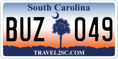 SC license plate BUZ049
