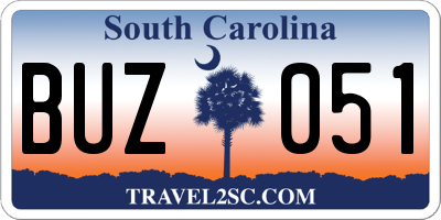 SC license plate BUZ051