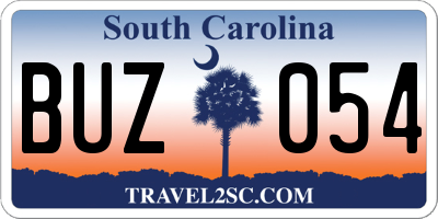 SC license plate BUZ054