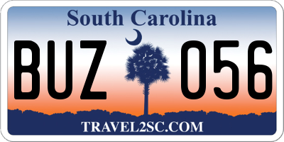SC license plate BUZ056