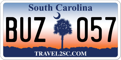 SC license plate BUZ057