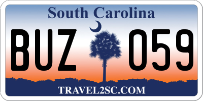 SC license plate BUZ059