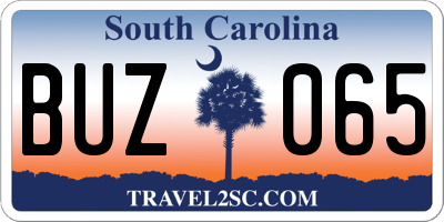 SC license plate BUZ065