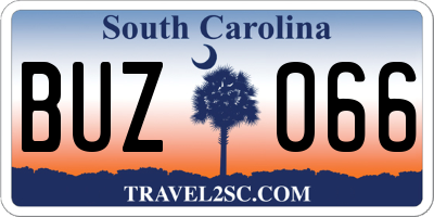 SC license plate BUZ066