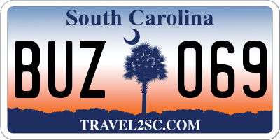 SC license plate BUZ069