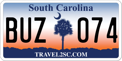SC license plate BUZ074