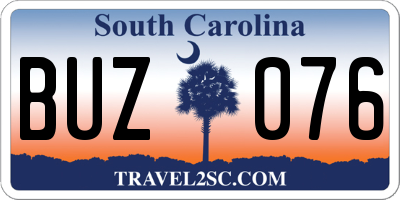 SC license plate BUZ076