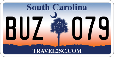 SC license plate BUZ079