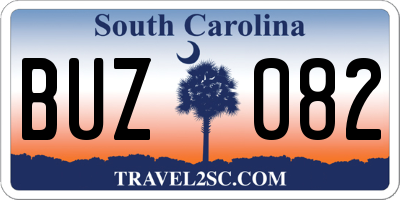 SC license plate BUZ082