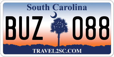 SC license plate BUZ088